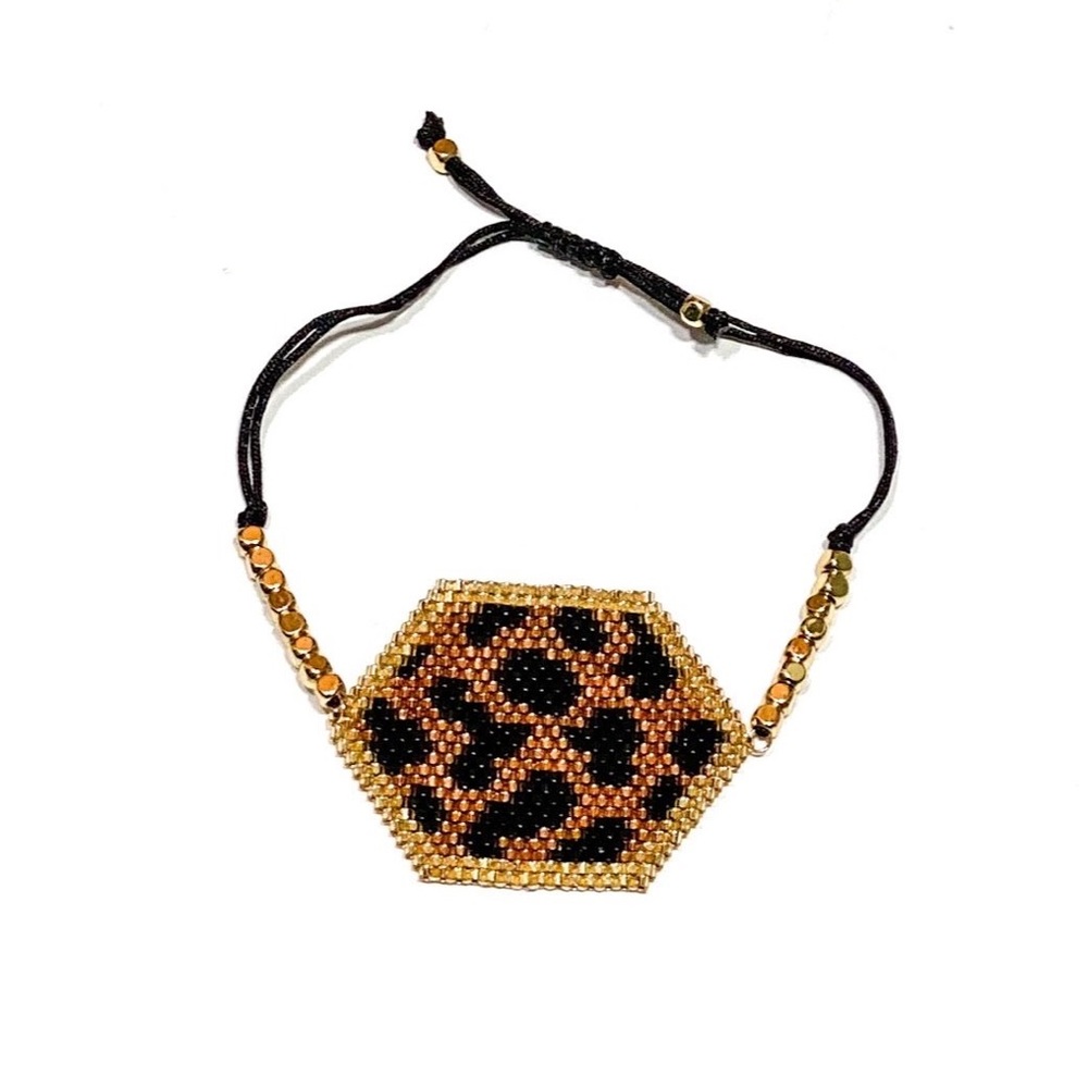 Leopard Beaded Adjustable Bracelet